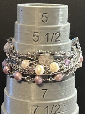 White House Black Market Multi-Strand 6.5" Bracelet Toggle Clasp (366)